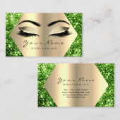 Green Champaigne Gold Glitzer Makeup Lashes Visitenkarte (Vorne/Hinten)