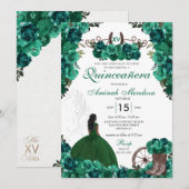 Green Charra Ranch & Horse Quinceañera Einladung (Vorne/Hinten)