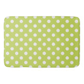 Green Chartreuse & White Polka Dot Badematte (Vorderseite)