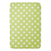 Green Chartreuse & White Polka Dot Badematte (Vorderseite Vertikal)