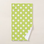Green Chartreuse & White Polka Dot Badhandtuch Set (Handtuch)