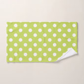 Green Chartreuse & White Polka Dot Badhandtuch Set (Handtuch)