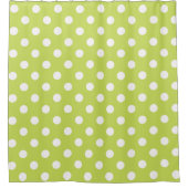 Green Chartreuse & White Polka Dot Duschvorhang (Vorderseite)