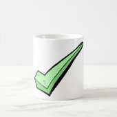 Green Check Mark Tick Symbol Kaffeetasse (Mittel)