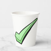 Green Check Mark Tick Symbol Pappbecher (Vorderseite)