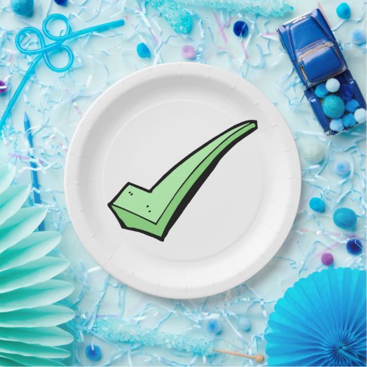 Green Check Mark Tick Symbol Pappteller (Party)