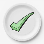Green Check Mark Tick Symbol Pappteller (Vorderseite)