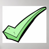 Green Check Mark Tick Symbol Poster (Vorne)