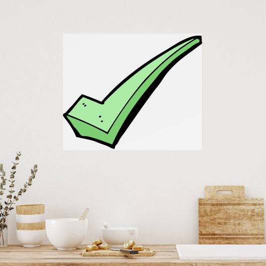 Green Check Mark Tick Symbol Poster (Küche)