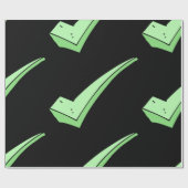 Green Check Mark Tick Wrapping Paper Geschenkpapier (Flach)