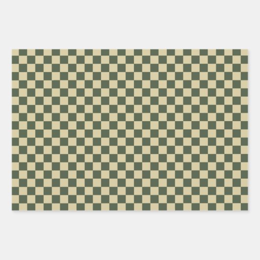 Green Checked Geschenkpapier Set (Vorderseite 3)