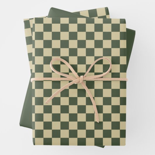 Green Checked Geschenkpapier Set (Beispiel)