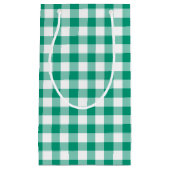 Green Checked Gingham Kariert Pattern Kleine Geschenktüte (Vorderseite)