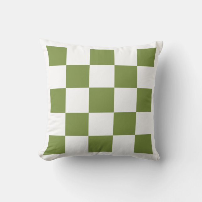 Green Checked Kissen (Vorderseite)