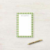 Green Checked Personalisiert Post-it Klebezettel (Auf Schreibtisch)