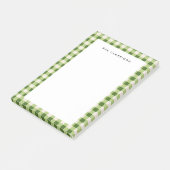 Green Checked Personalisiert Post-it Klebezettel (angewinkelt)