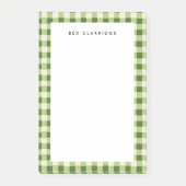 Green Checked Personalisiert Post-it Klebezettel (Vorderseite)