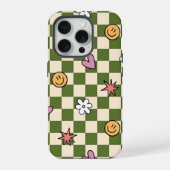 Green Checkerboard Aesthetic Phone Case iPhone Hülle (Rückseite)