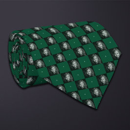 Green Checkerboard Foto Muster 1 Foto Neck Tie Krawatte