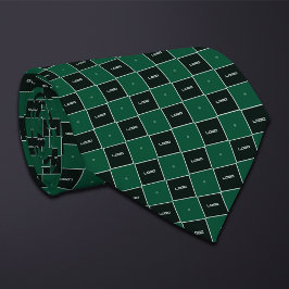 Green Checkerboard Logo Pattern Krawatte