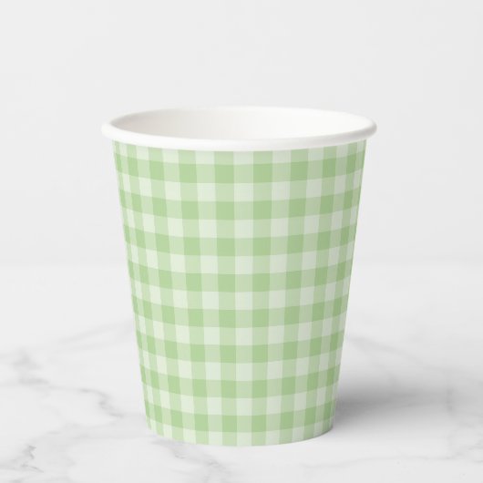 Green Checkerboard Pattern Pappbecher (Vorderseite)