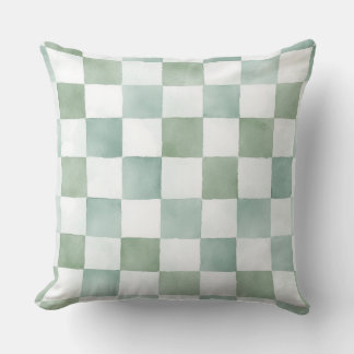 Green Checkered Decorative Throw Pillow  Kissen