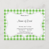 Green Checkered Pattern Einladungspostkarte (Vorderseite)
