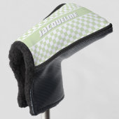 Green Checkered Pattern Golf Headcover (3/4 Vorderseite)