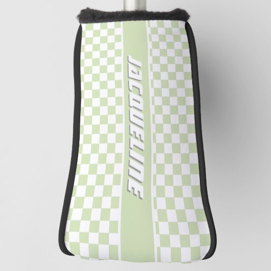 Green Checkered Pattern Golf Headcover (Rotieren 90)