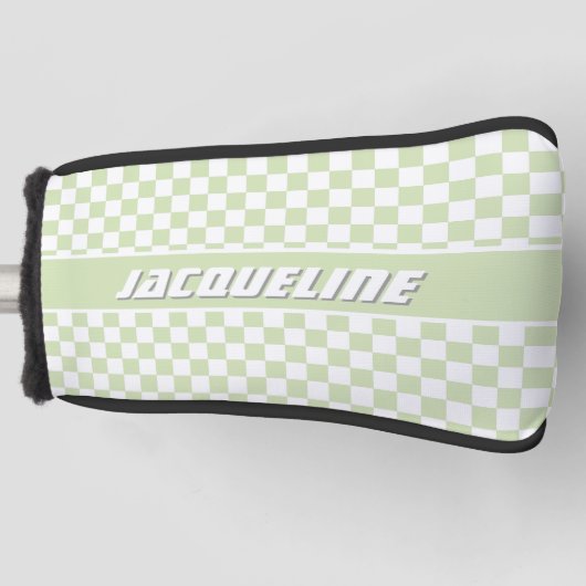 Green Checkered Pattern Golf Headcover (Vorderseite)