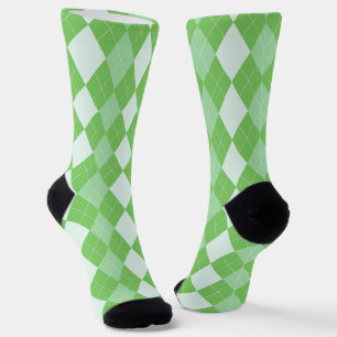 Green Checkered Pattern Socken