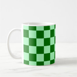 Green Checkered Square Nahtloses Muster Kaffeetasse