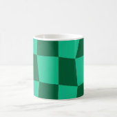 Green Checkered Square Nahtloses Muster Kaffeetasse (Mittel)