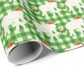 Green Checkered White Elephant Christmas Party Geschenkpapier (Rolleneckpunkt)