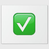 Green Checkmark in Box - Emoji Geschenkpapier (Flach)