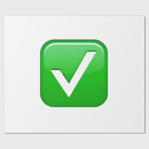 Green Checkmark in Box - Emoji Geschenkpapier