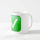 Green Checkmark in Box - Emoji Kaffeetasse (VorderseiteRechts)