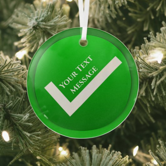 Green Checkmark Symbol Weihnachten Ornament Aus Glas (InSitu)
