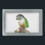 Green Cheek Conture Rechteckige Gürtelschnalle<br><div class="desc">Auf diesem attraktiven Gürtelschnürchen zeigt sich ein gelbsiebenes,  grün-beiges Gestein mit Sprichwort</div>