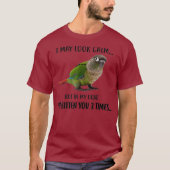 Green Cheek Conure Apparell Ich mag Calm Bird auss T-Shirt (Vorderseite)