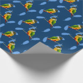 Green Cheek Conure Blue Feathers Pet Bird Geburtst Geschenkpapier (Ecke)