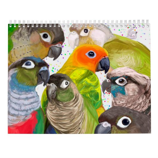 Green Cheek Conure Parrot 2021 Kalender (Rückseite)
