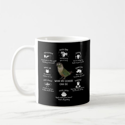 Green Cheek Conure Talent Green Cheek Conek Kaffeetasse (Links)