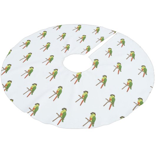 Green Cheek Conure Weihnachtsbaumrock Polyester Weihnachtsbaumdecke (Schrägansicht)