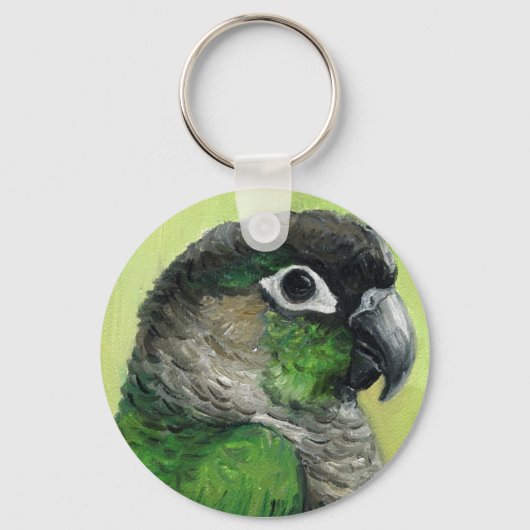 "Green Cheeked Conure" Bird Art Schlüsselanhänger (Vorderseite)
