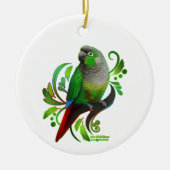 Green Cheeked Conure Keramik Ornament (Vorne)