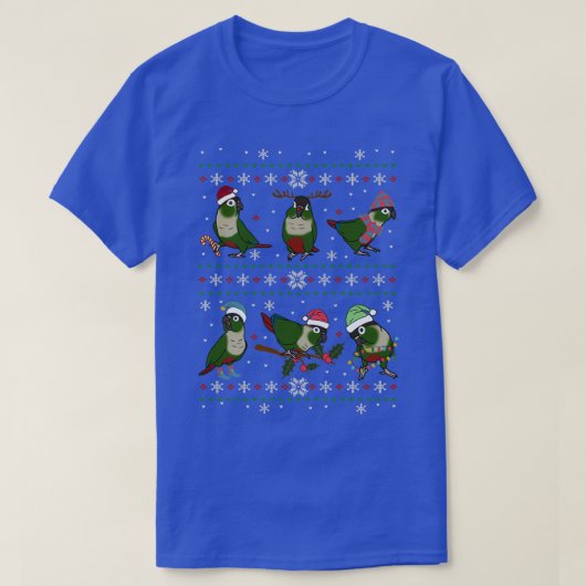 Green Cheeked Conure Ugly Christmas T-Shirt (Design vorne)