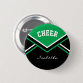 Green Cheerleader Cheerleader Cheer Button (Vorne & Hinten)