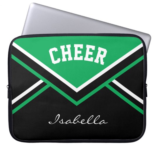 Green Cheerleader Cheerleader Cheer Laptopschutzhülle (Vorderseite)