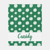 Green Cheerleader Pom Pom Muster Fleecedecke (Vorderseite)